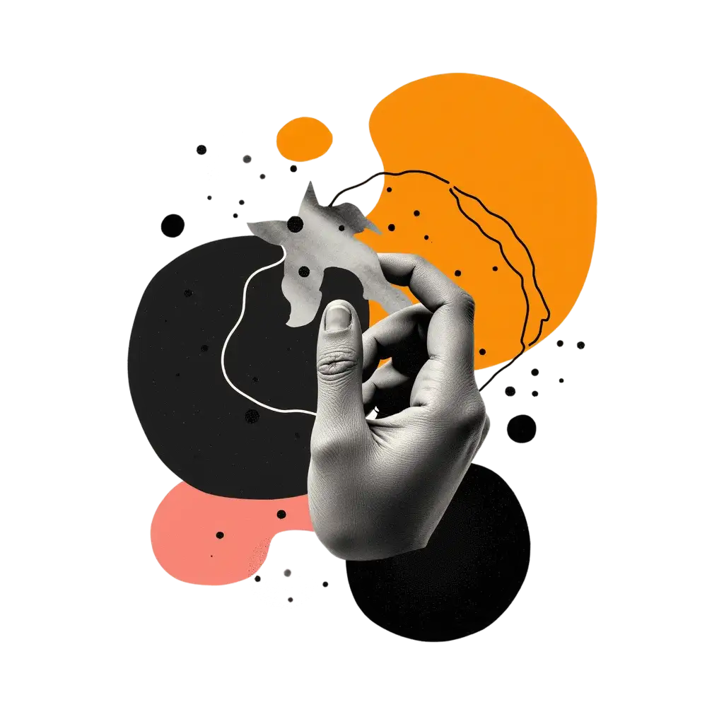 Hand collage artwork